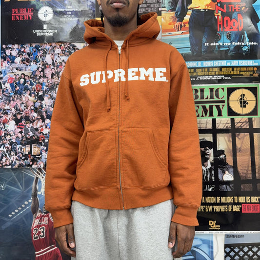 SUPREME FW25 COLLEGIATE APPLIQUE ZIP UP HOODIE
