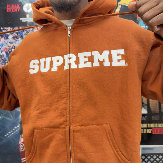 SUPREME FW25 COLLEGIATE APPLIQUE ZIP UP HOODIE