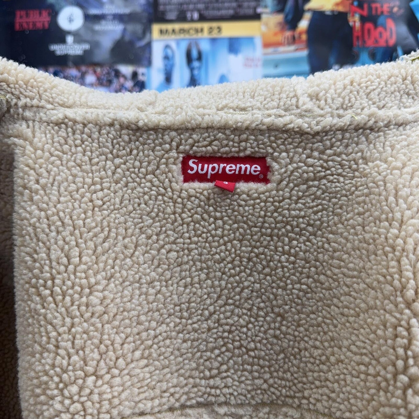 SUPREME SS23 FAUX SHEARLING HOODED JACKET