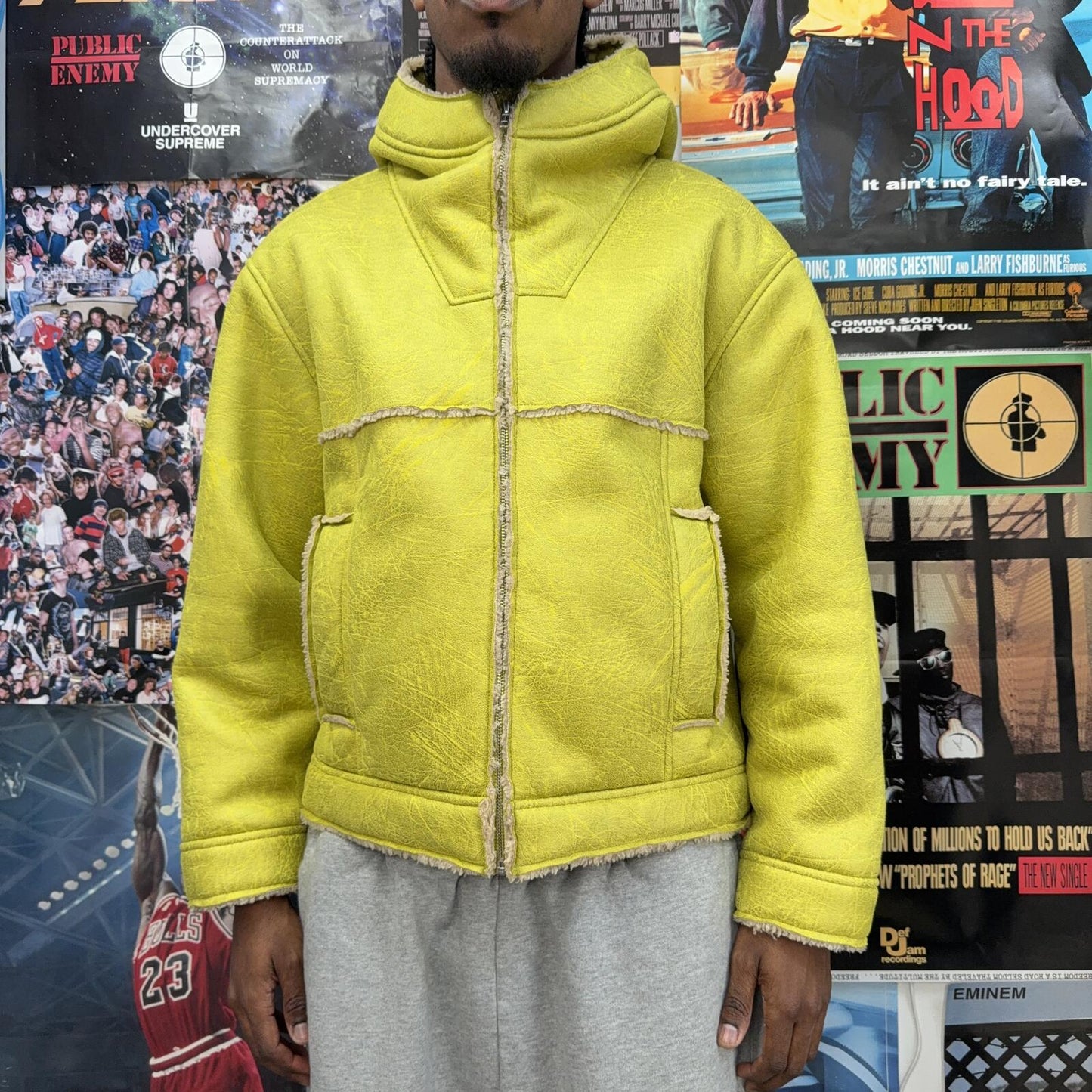 SUPREME SS23 FAUX SHEARLING HOODED JACKET