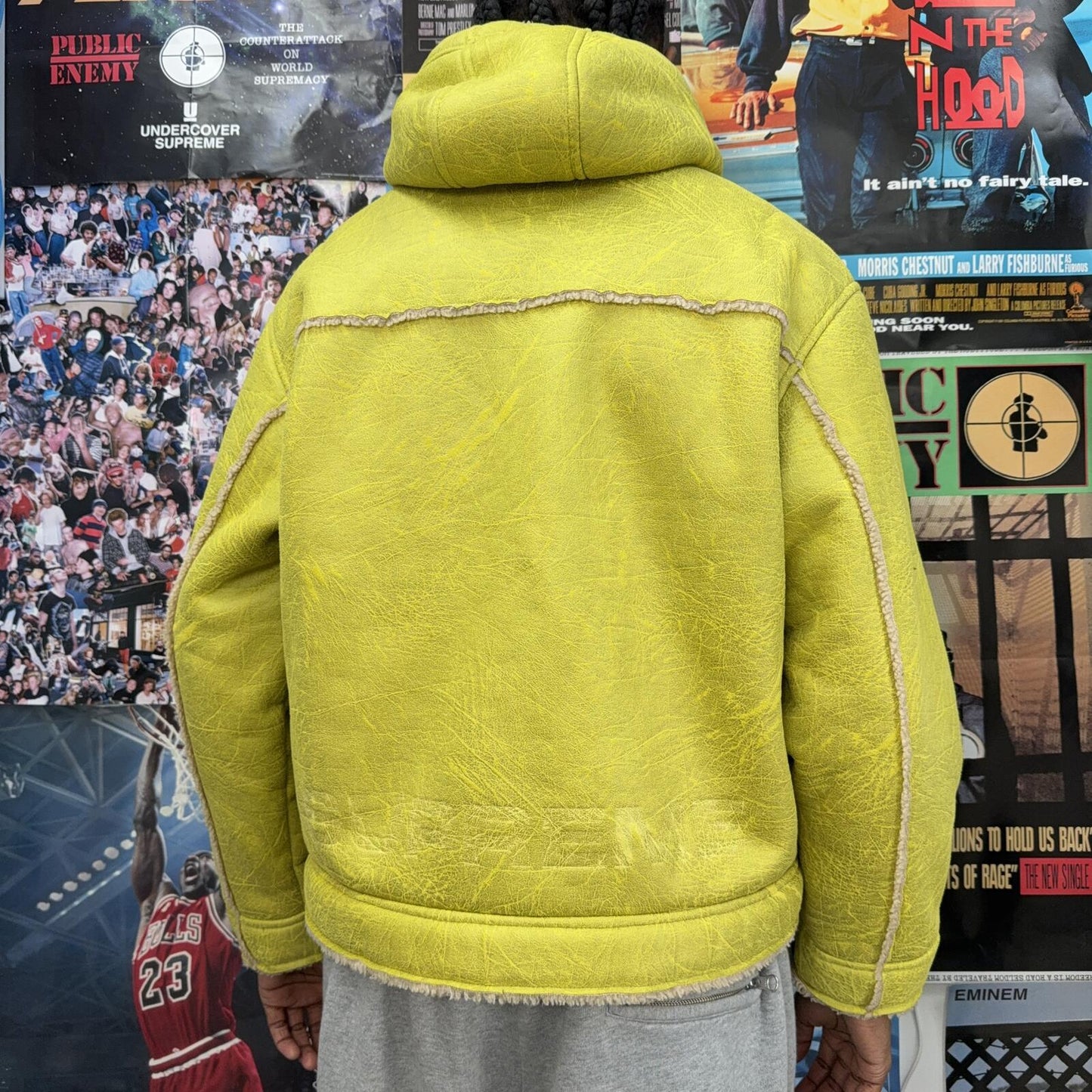 SUPREME SS23 FAUX SHEARLING HOODED JACKET