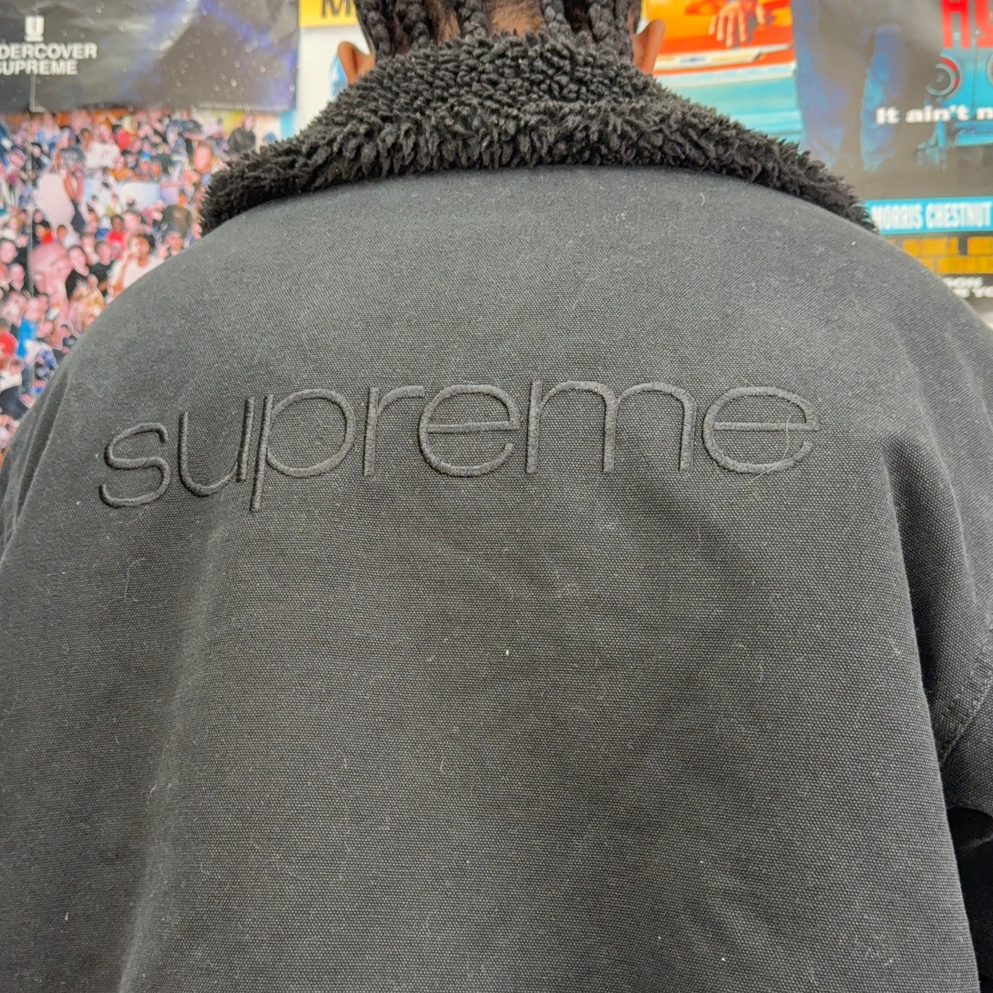 SUPREME FW24 FAUX SHEARLING LINED BOMBER JACKET