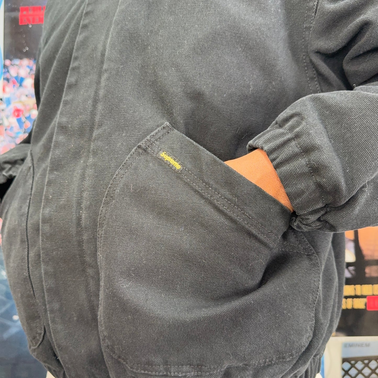 SUPREME FW24 FAUX SHEARLING LINED BOMBER JACKET