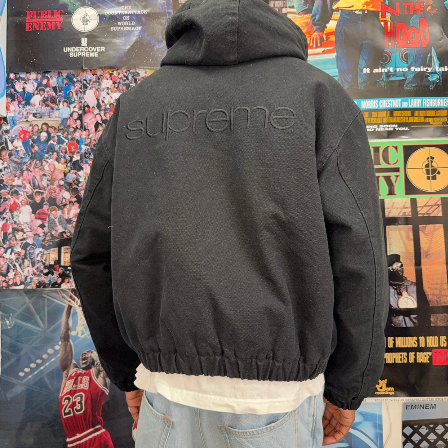 SUPREME FW24 FAUX SHEARLING LINED BOMBER JACKET