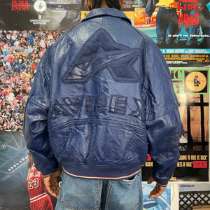 90S AVIREX LEATHER VARSITY JACKET