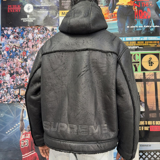 SUPREME SS23 FAUX SHEARLING HOODED JACKET