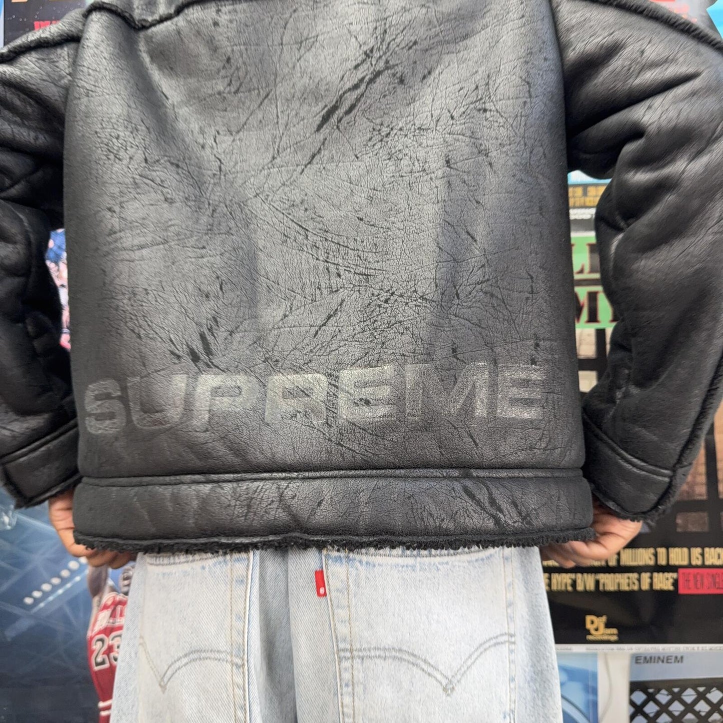 SUPREME SS23 FAUX SHEARLING HOODED JACKET
