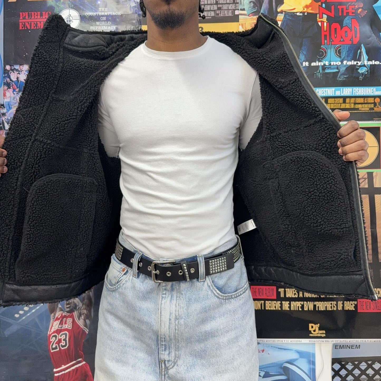 SUPREME SS23 FAUX SHEARLING HOODED JACKET