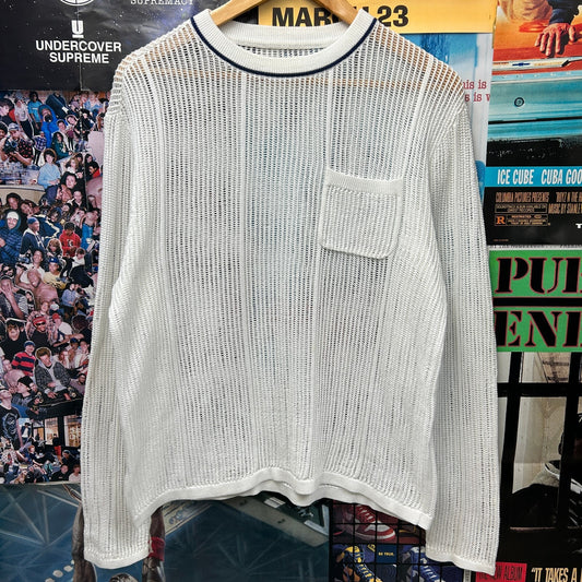 AIME LEON DORE MESH KNIT WHITE LONG SLEEVE