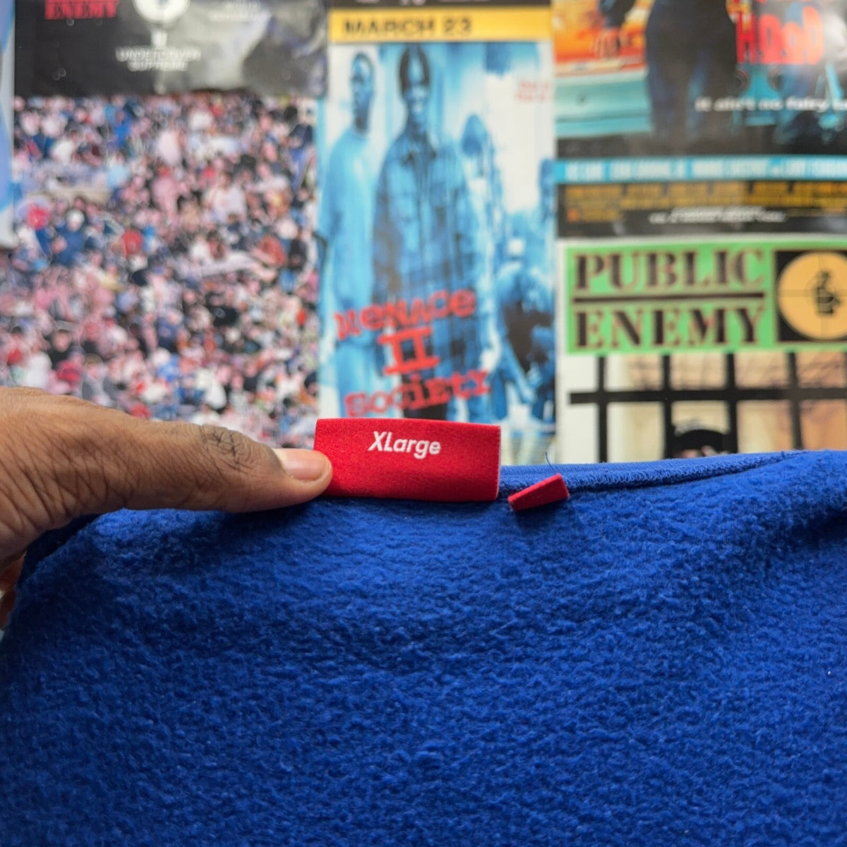 SUPREME SS26 DJ SCREW BLUE ZIP UP HOODIE