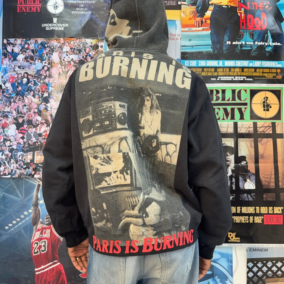 SUPREME SS26 PARIS IS BURNING BLACK HOODIE