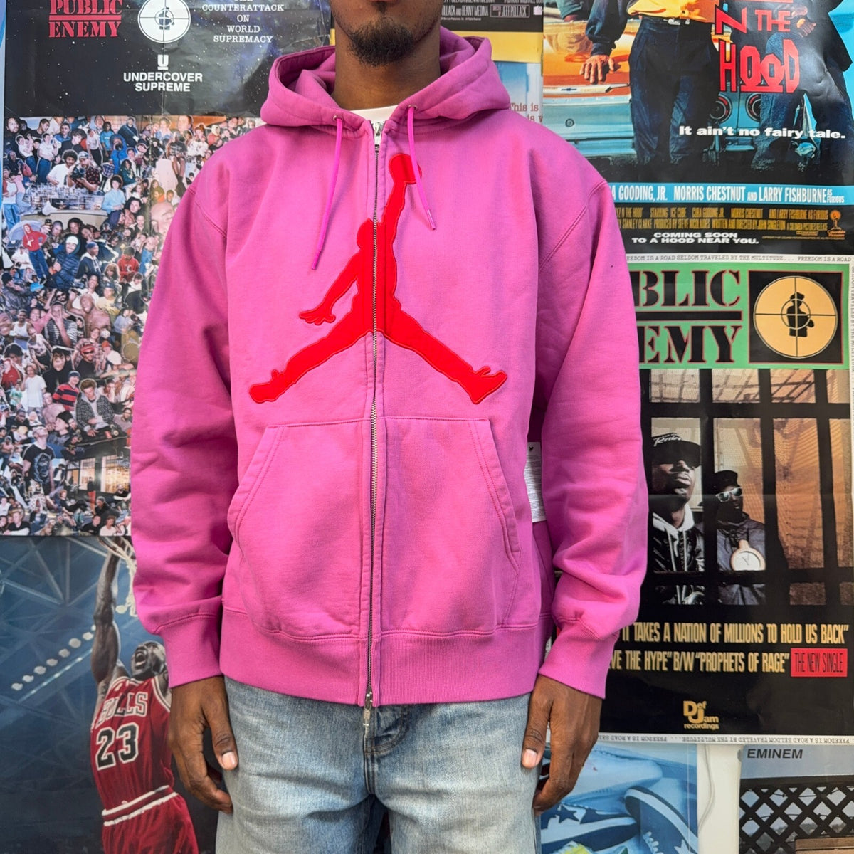 SUPREME SS26 PINK JORDAN ZIP UP HOODIE