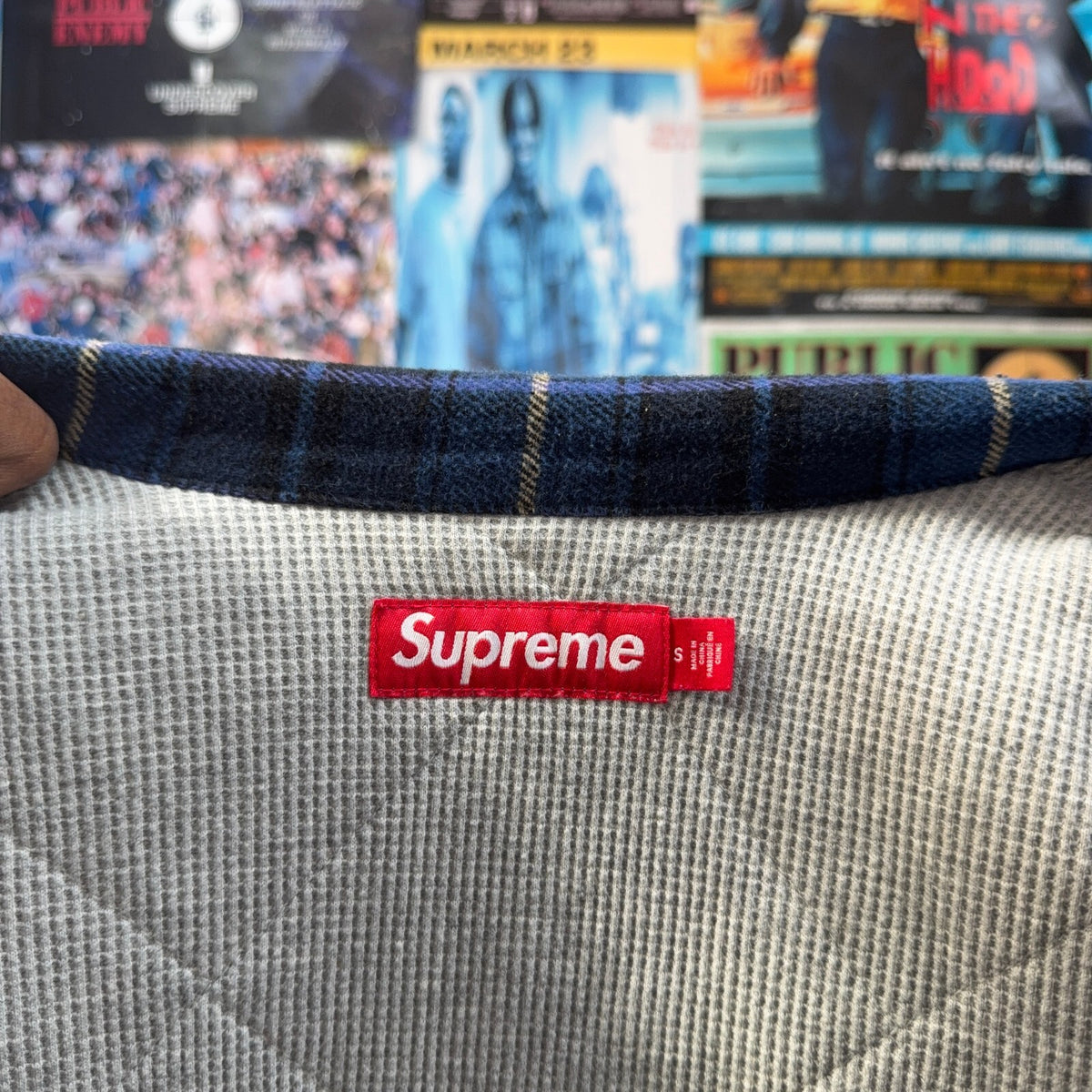 SUPREME FW25 THERMAL LINED ZIP UP FLANNEL SHIRT