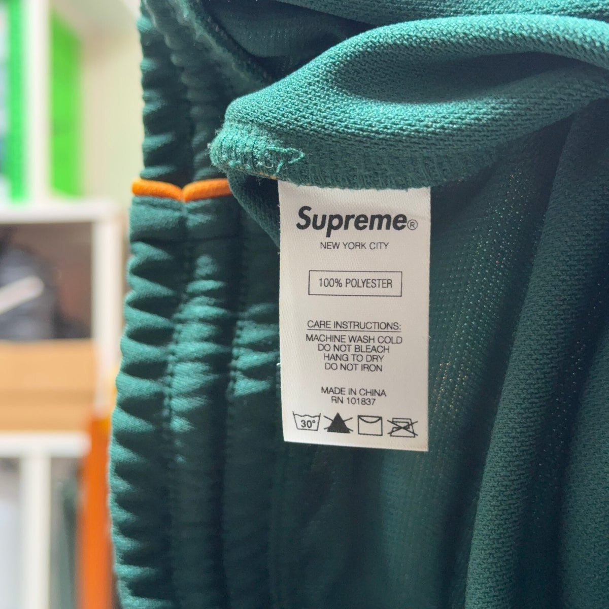 SUPREME FW19 GREEN CROWN TRACK BOTTOMS