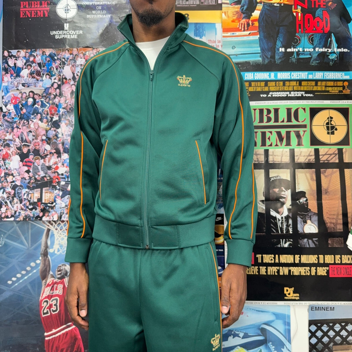 SUPREME FW19 GREEN CROWN TRACK JACKET