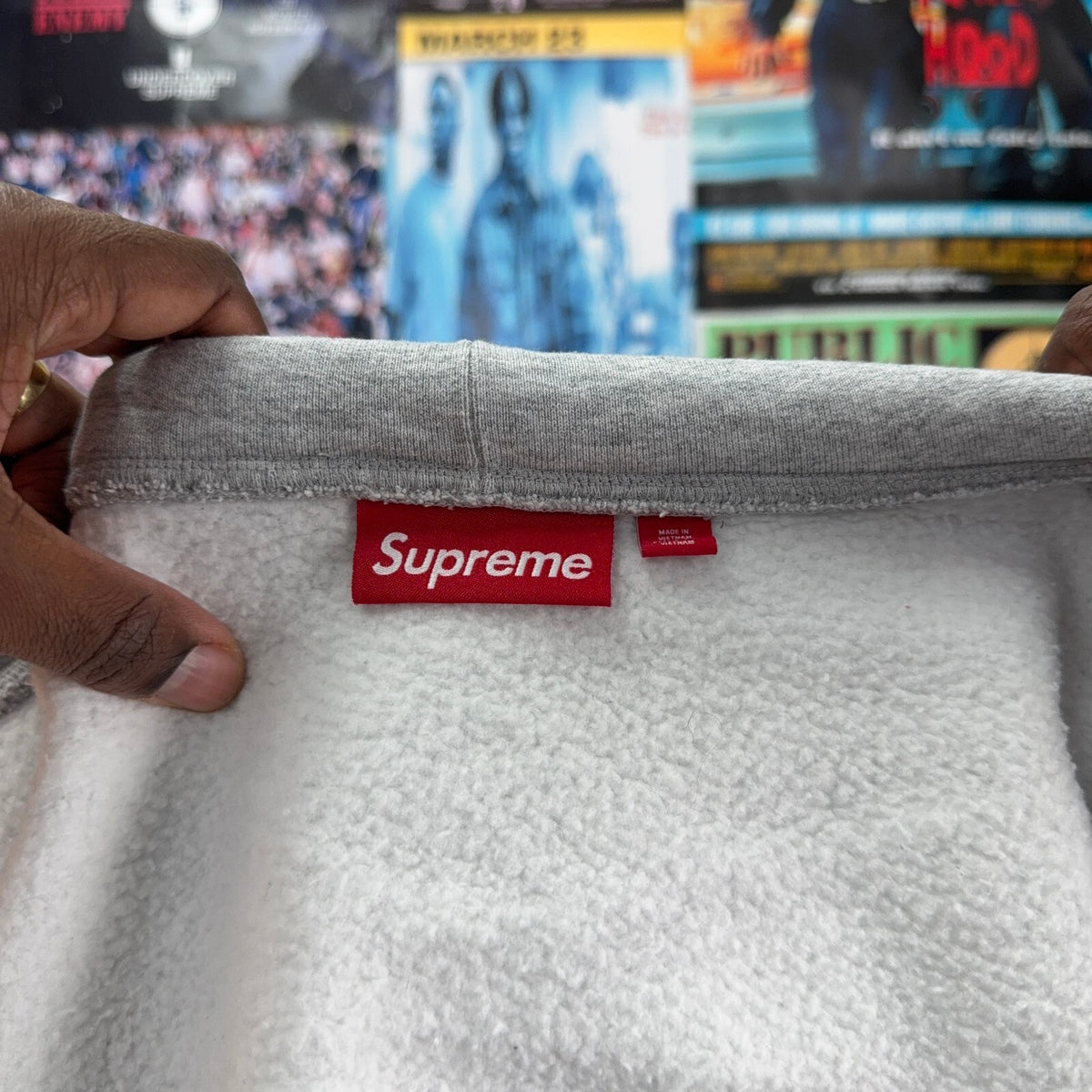 SUPREME SS25 GREY WORK ZIP UP HOODIE