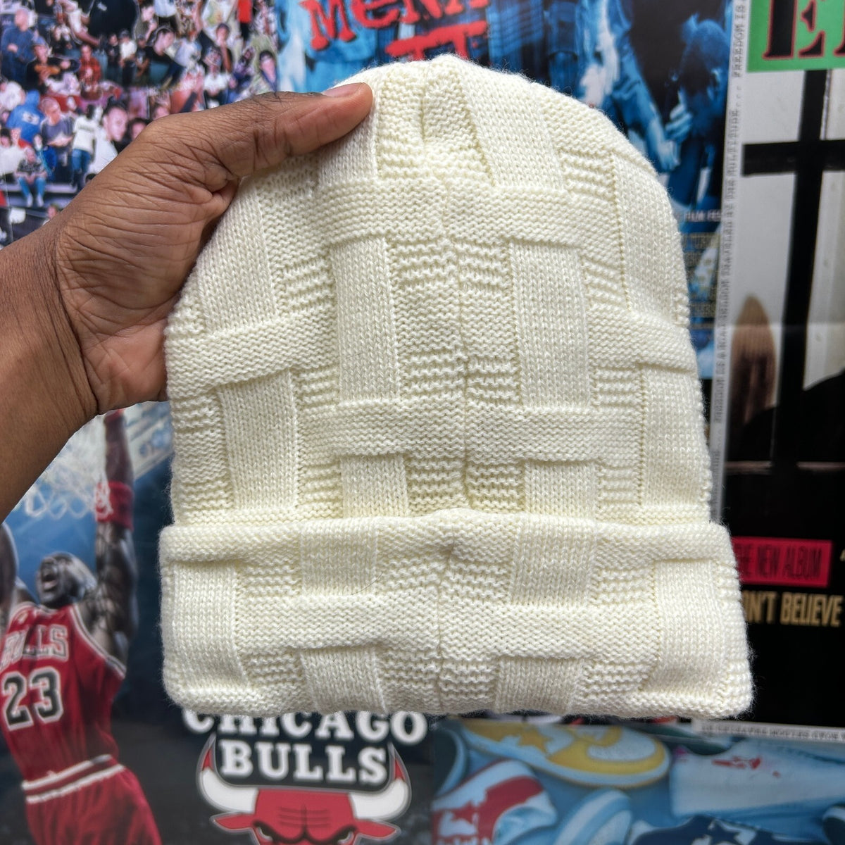 SUPREME FW19 BASKET WEAVE CREAM BEANIE