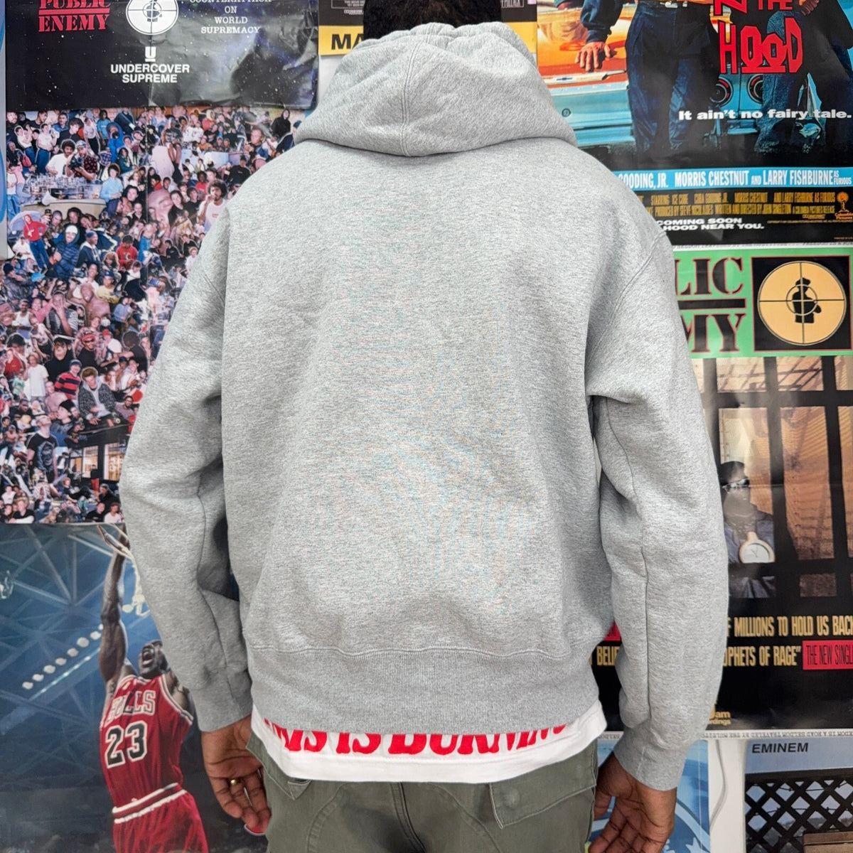 SUPREME SS25 GREY WORK ZIP UP HOODIE
