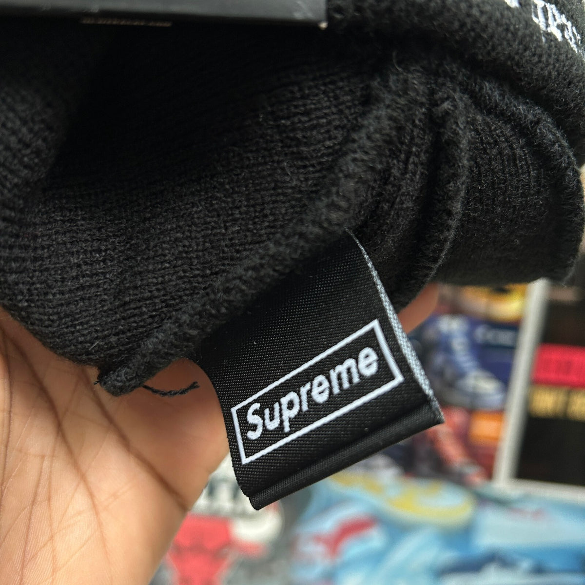 SUPREME FW23 NEW ERA PSALMS BLACK BEANIE