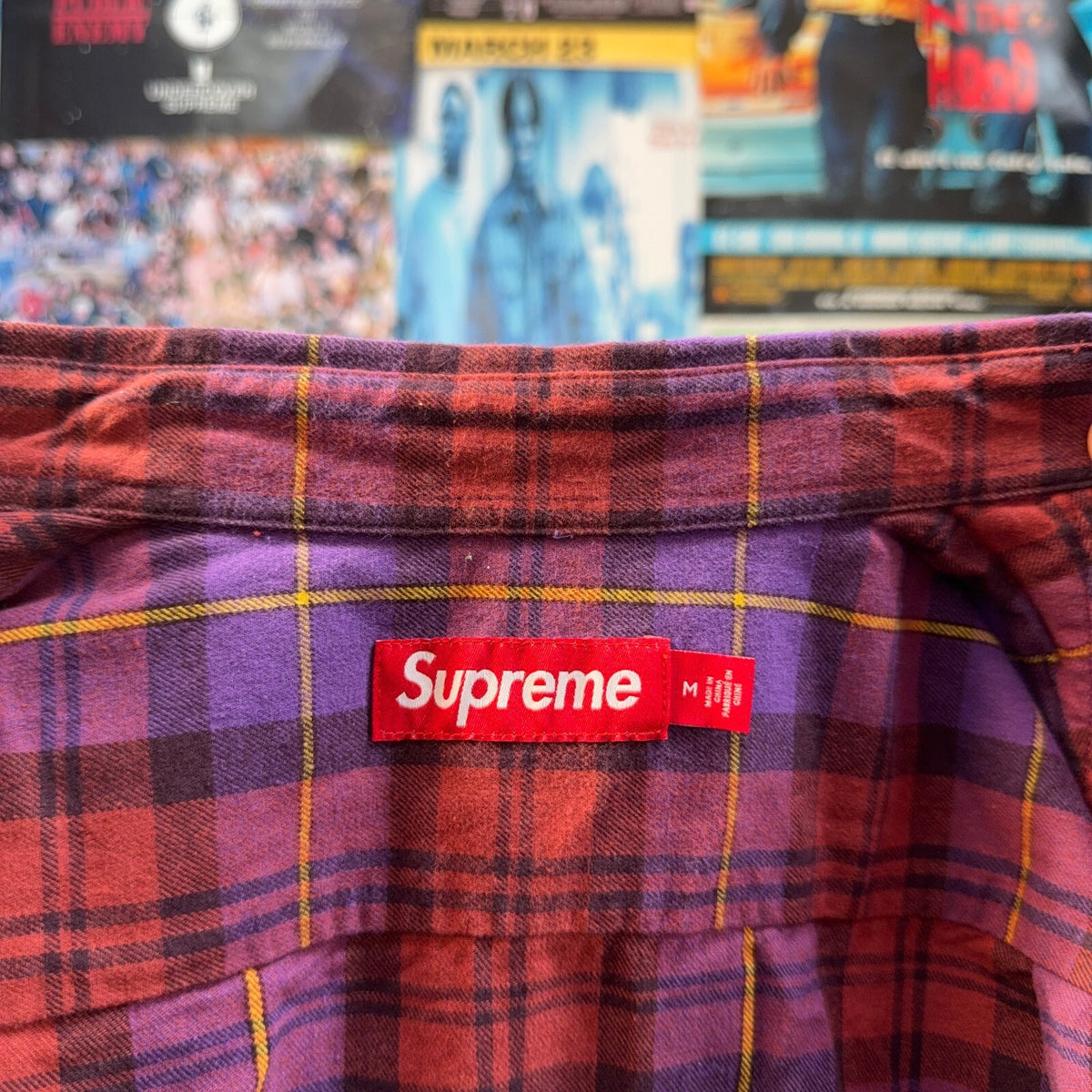 SUPREME FW24 PURPLE PLAID FLANNEL SHIRT