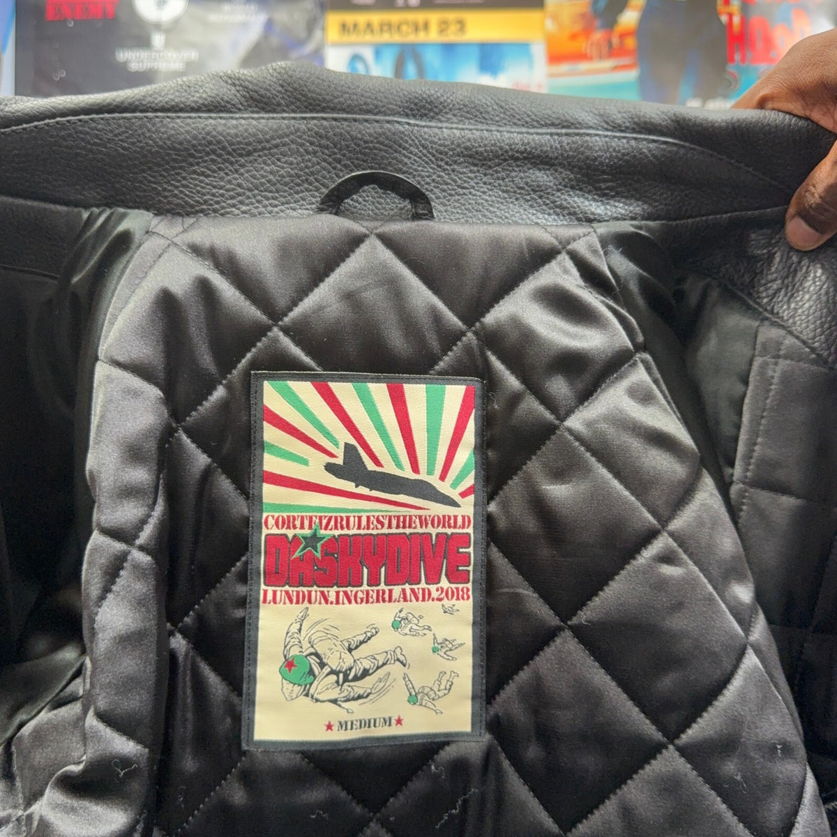 CORTEIZ BLACK SKYDIVE LEATHER JACKET