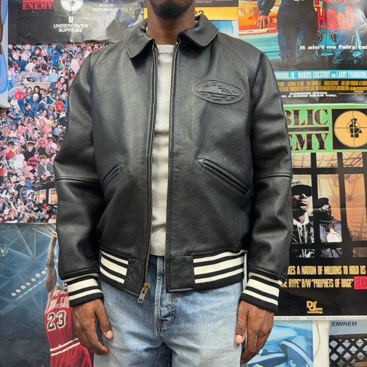 CORTEIZ BLACK SKYDIVE LEATHER JACKET