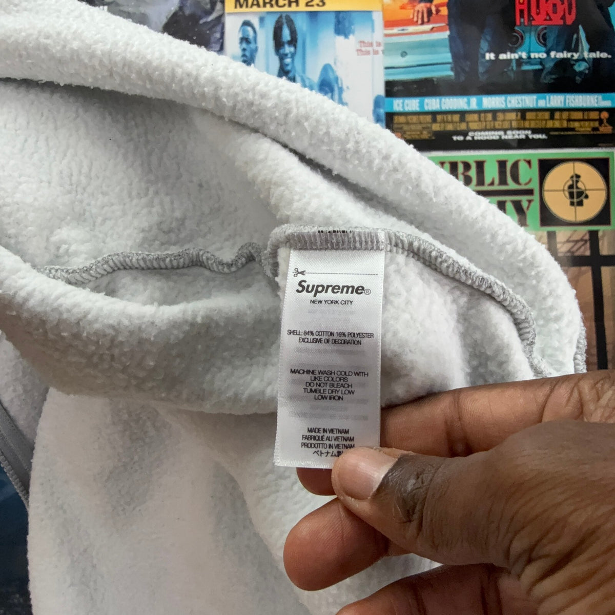 SUPREME SS25 GREY WORK ZIP UP HOODIE