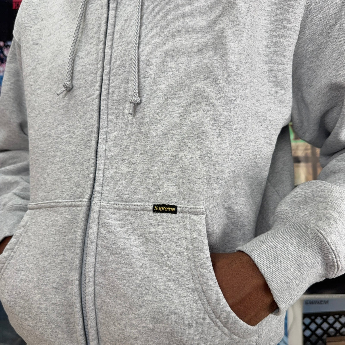 SUPREME SS25 GREY WORK ZIP UP HOODIE