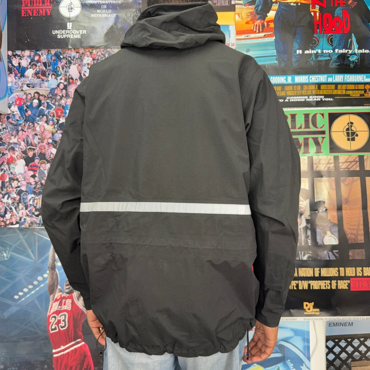 SUPREME HI-VIS TAPED SEAM FW14 JACKET BLACK