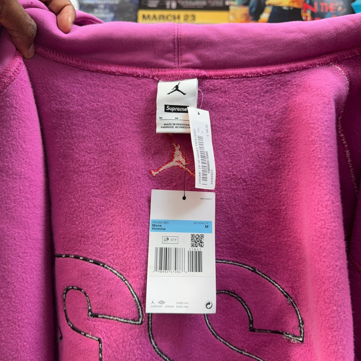 SUPREME SS26 PINK JORDAN ZIP UP HOODIE
