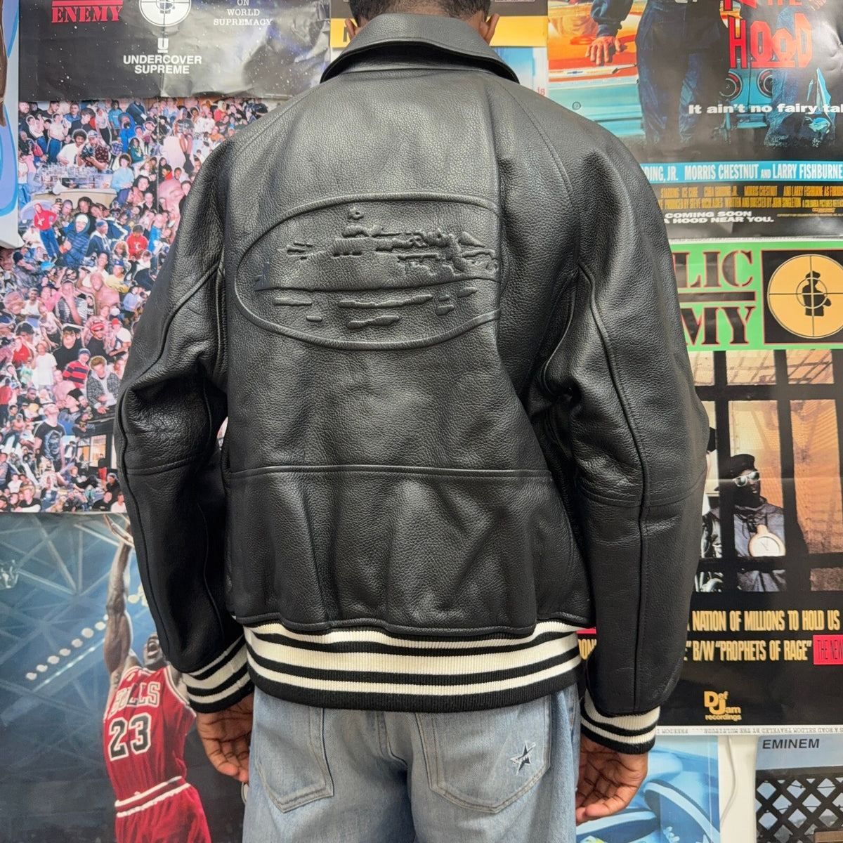CORTEIZ BLACK SKYDIVE LEATHER JACKET