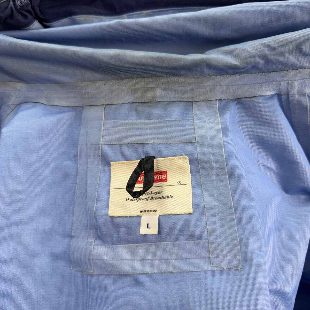 SUPREME HI-VIS TAPED SEAM FW14 JACKET BLUE