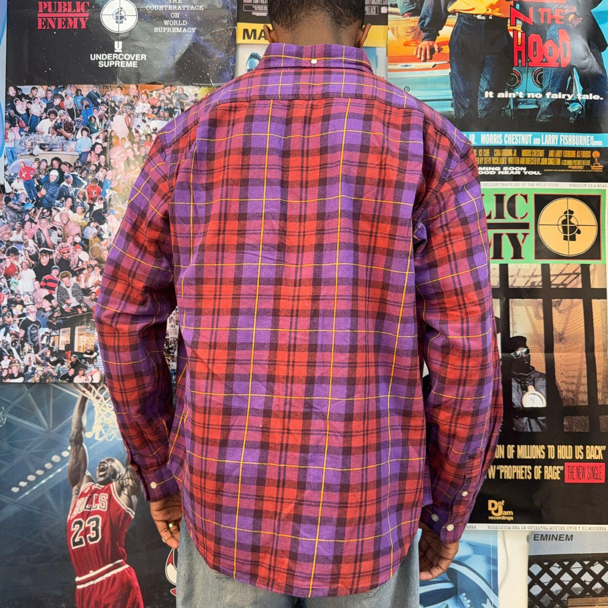 SUPREME FW24 PURPLE PLAID FLANNEL SHIRT