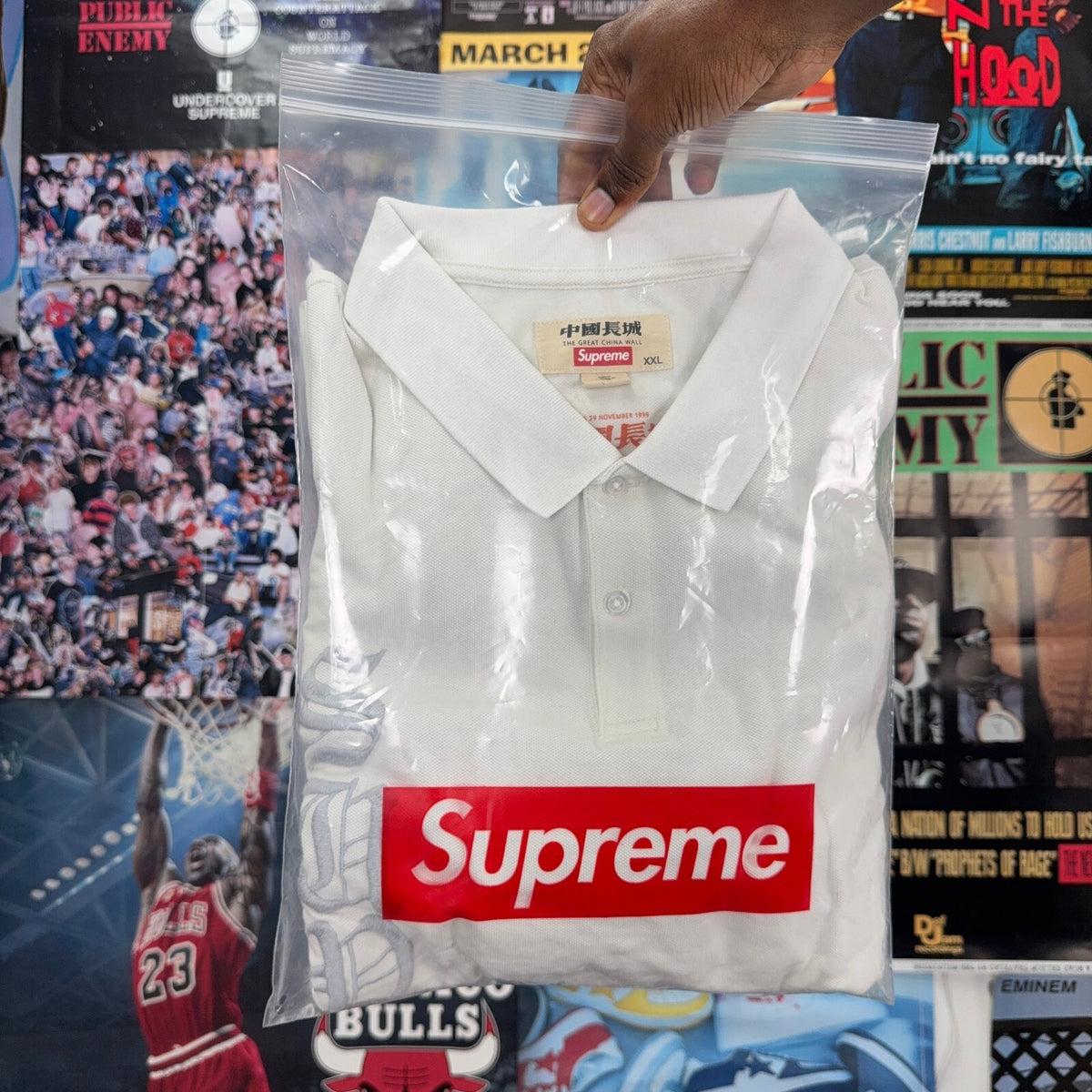 SUPREME SS26 THE GREAT CHINA WALL DRAGON POLO WHITE
