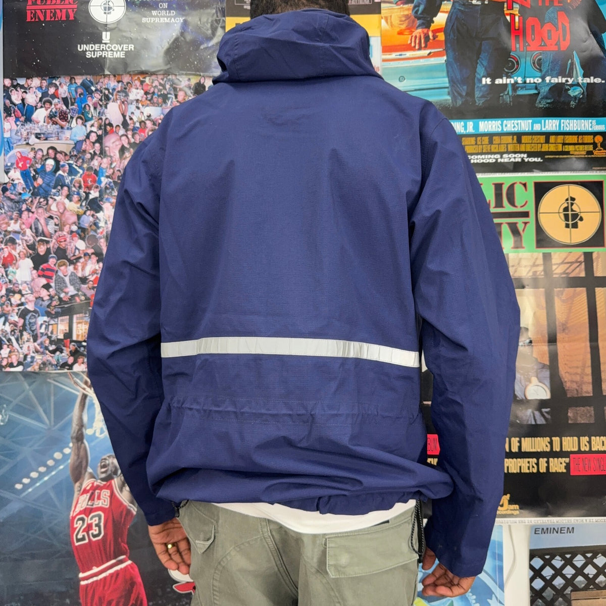 SUPREME HI-VIS TAPED SEAM FW14 JACKET BLUE