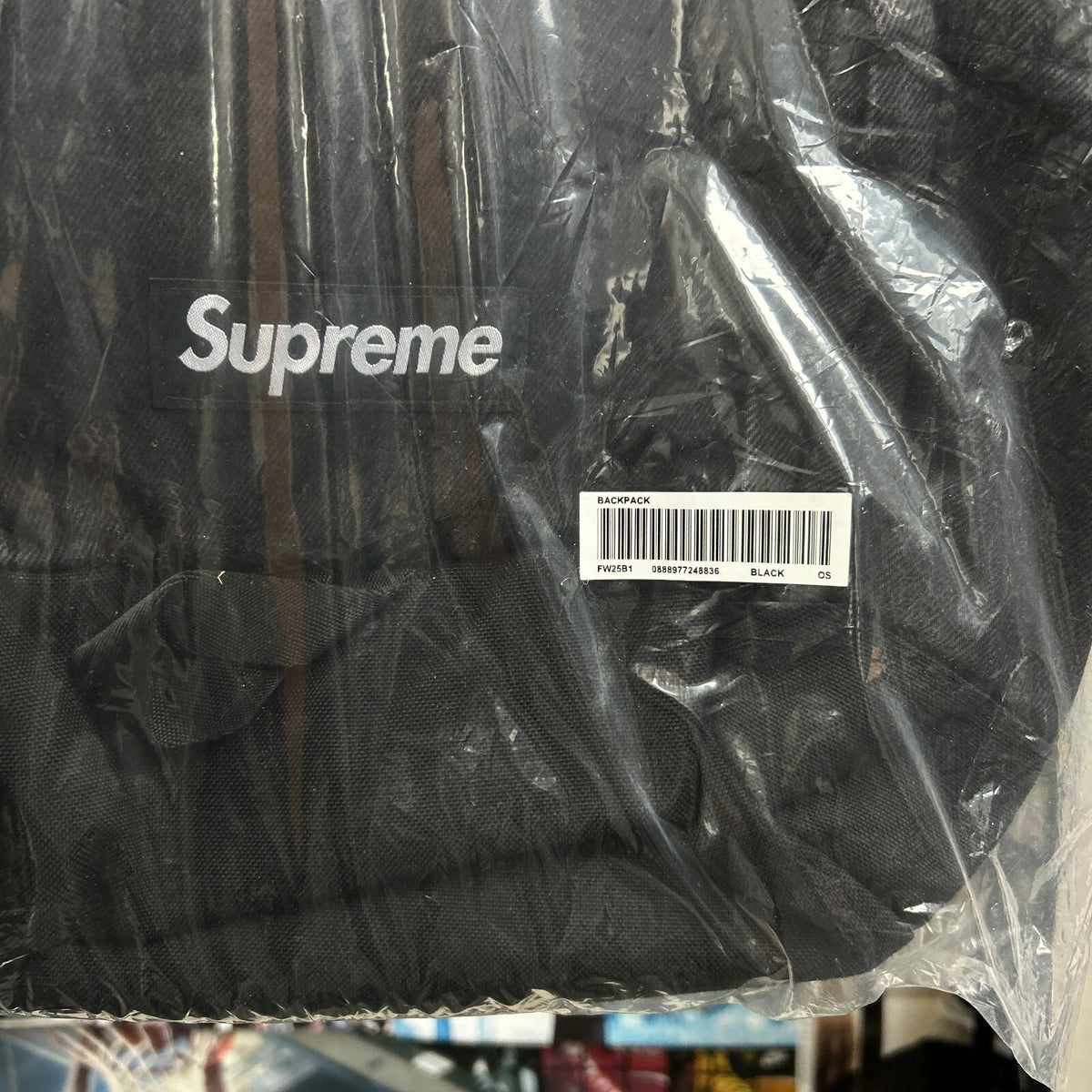 SUPREME FW25 DENIM BACKPACK BLACK