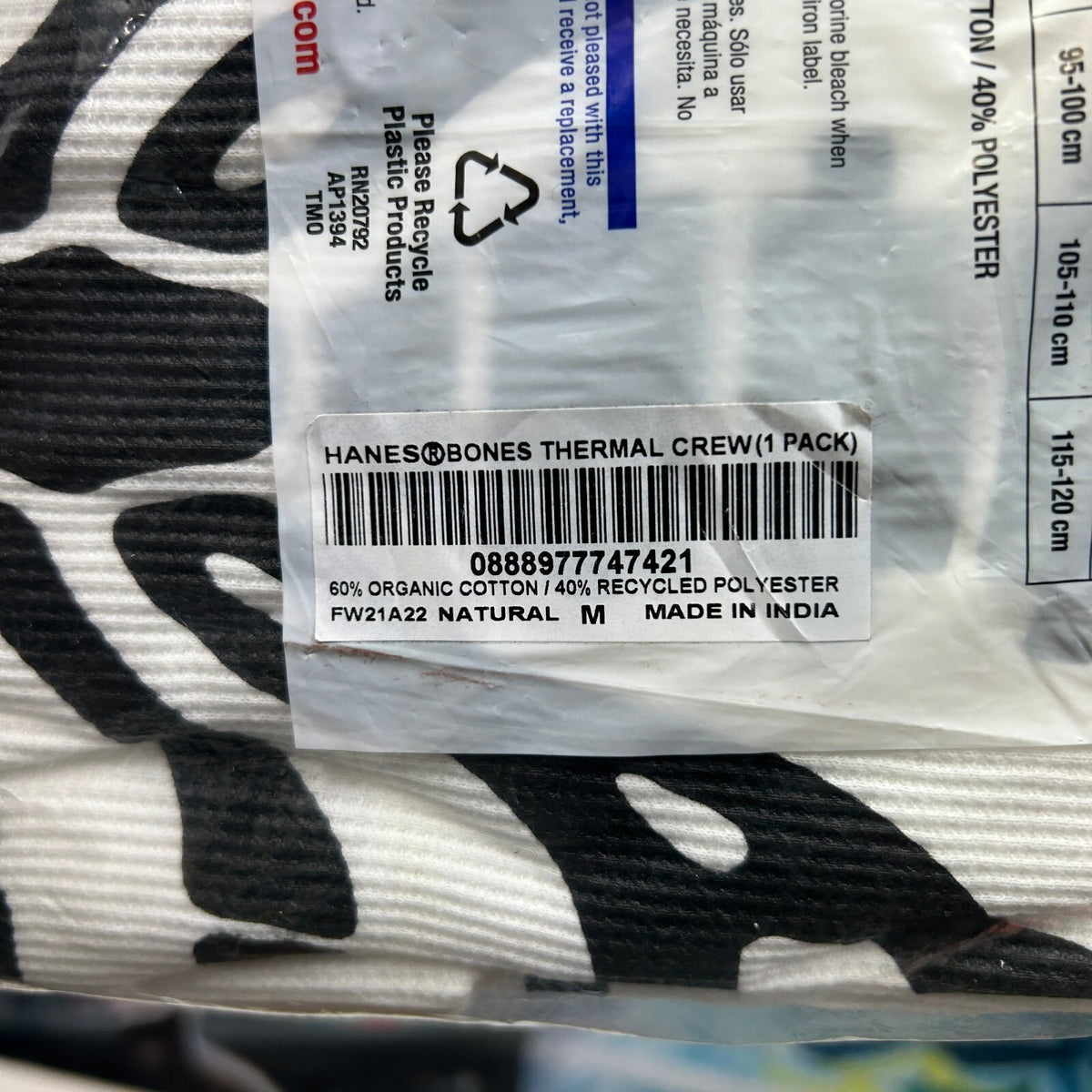 SUPREME HANES BONES WHITE THERMAL