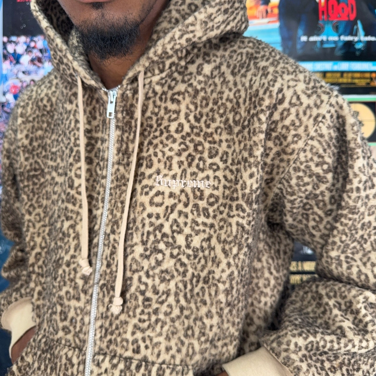 SUPREME FW24 LEOPARD ZIP UP HOODIE