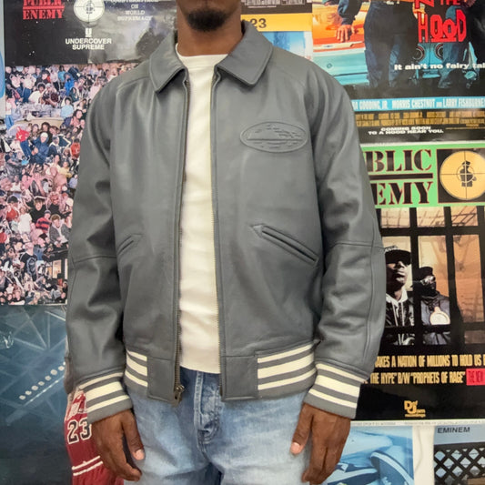 CORTEIZ GREY SKYDIVE LEATHER JACKET