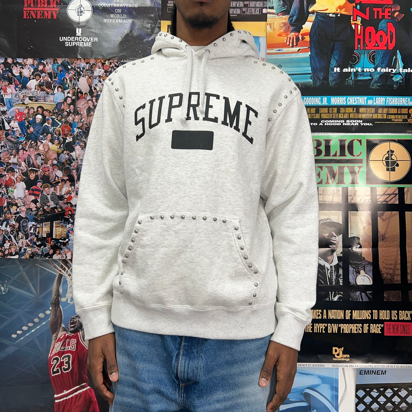 SUPREME STUDDED ARC HOODIE