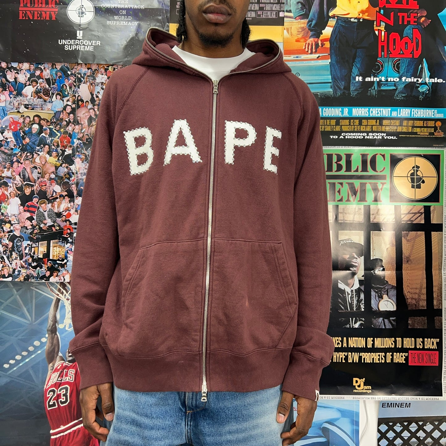 BAPE 2000s SWAROVSKI RHINESTONE FULL ZIP HOODIE