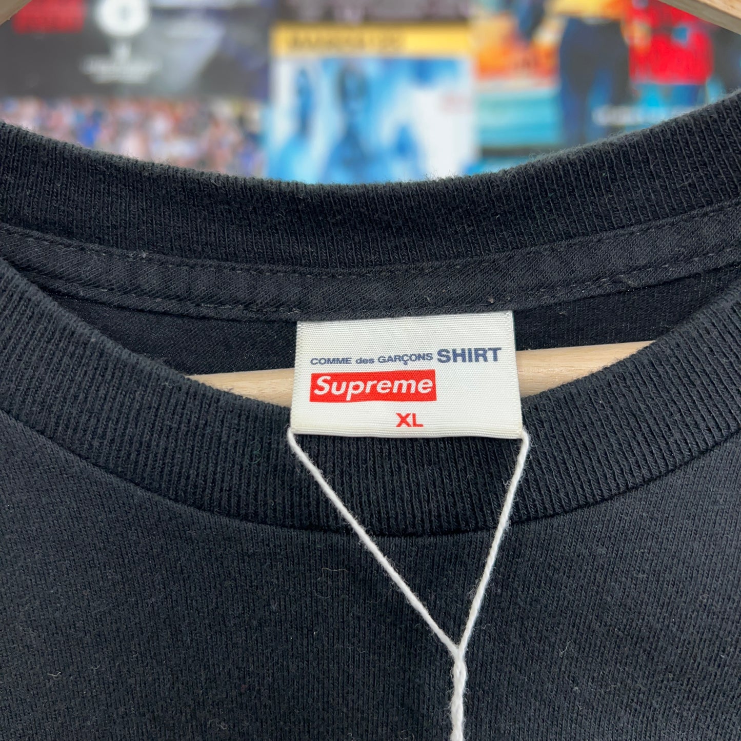 SUPREME COMME DES GARCONS SHIRT SS17 BOX LOGO BLACK TEE