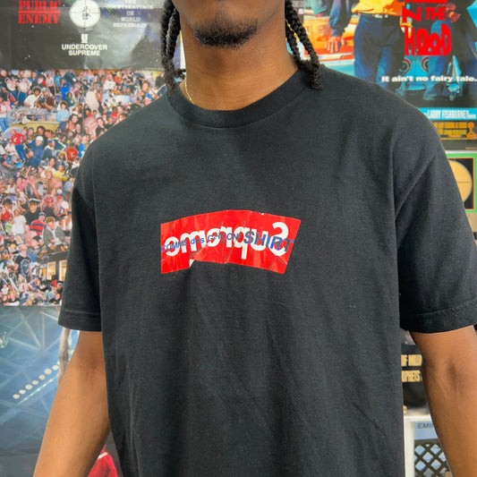 SUPREME COMME DES GARCONS SHIRT SS17 BOX LOGO BLACK TEE