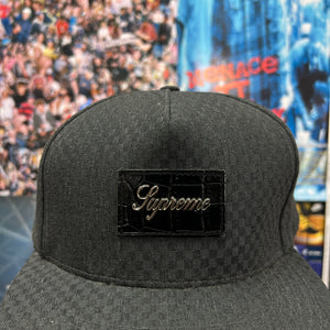 SUPREME STARTER CROC LEATHER CHECKERED CAP