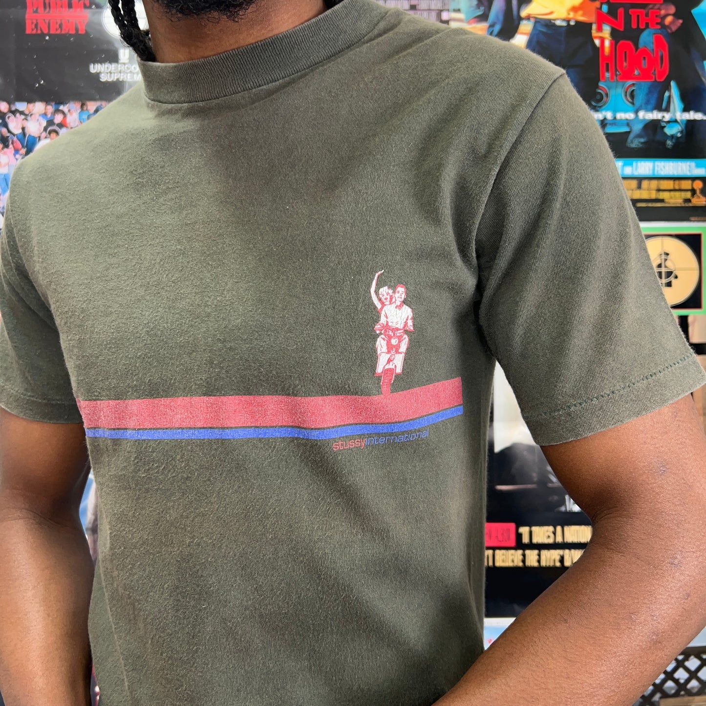 STUSSY 90s INTERNATIONAL GREEN TEE