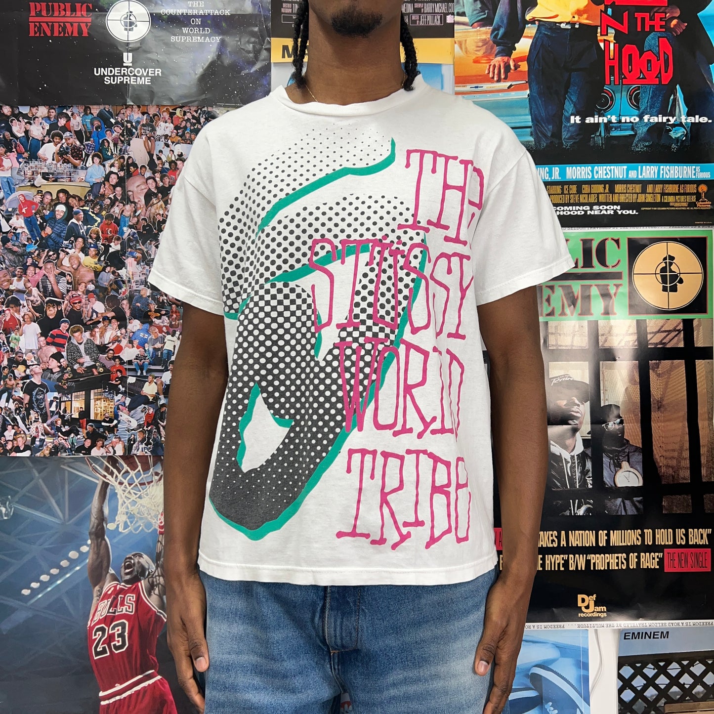 STUSSY 2000s I.S.T WHITE TEE