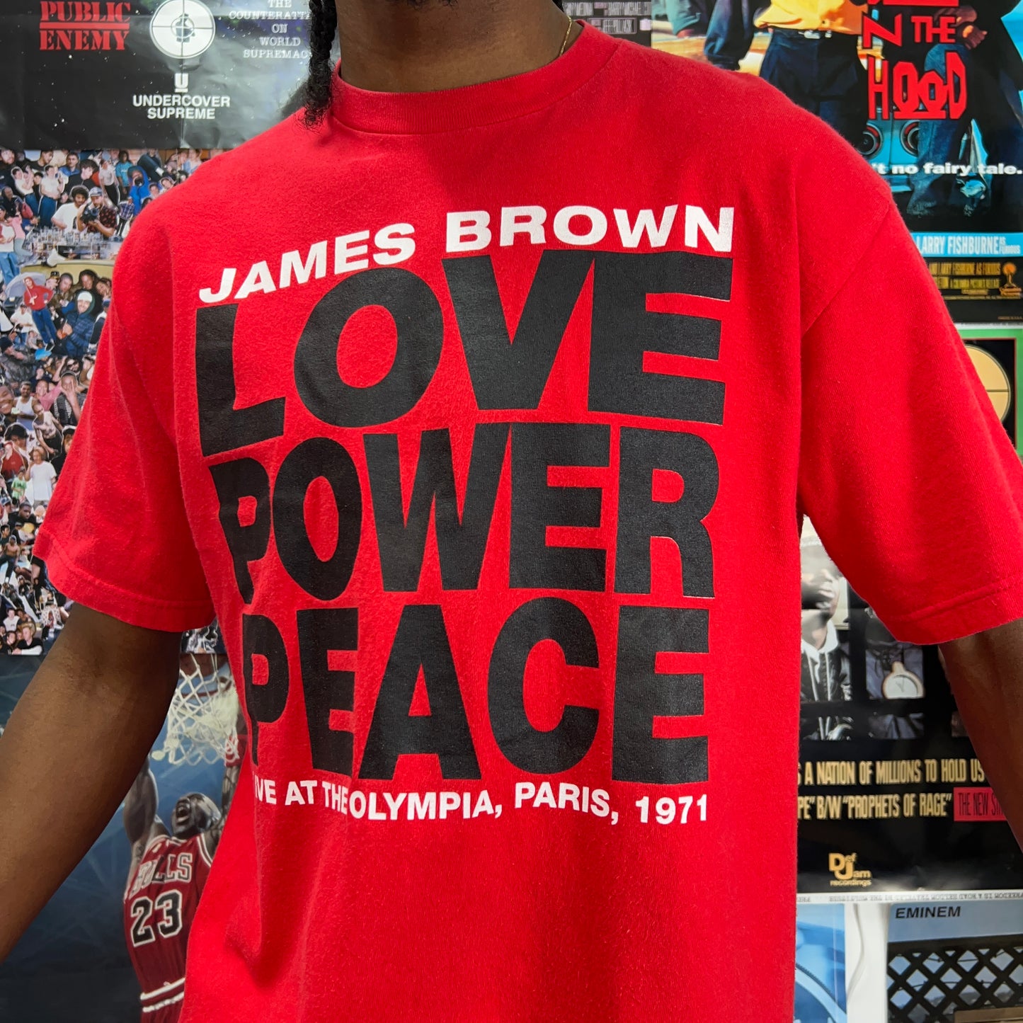 SUPREME 2002 JAMES BROWN LOVE POWER PEACE RED TEE