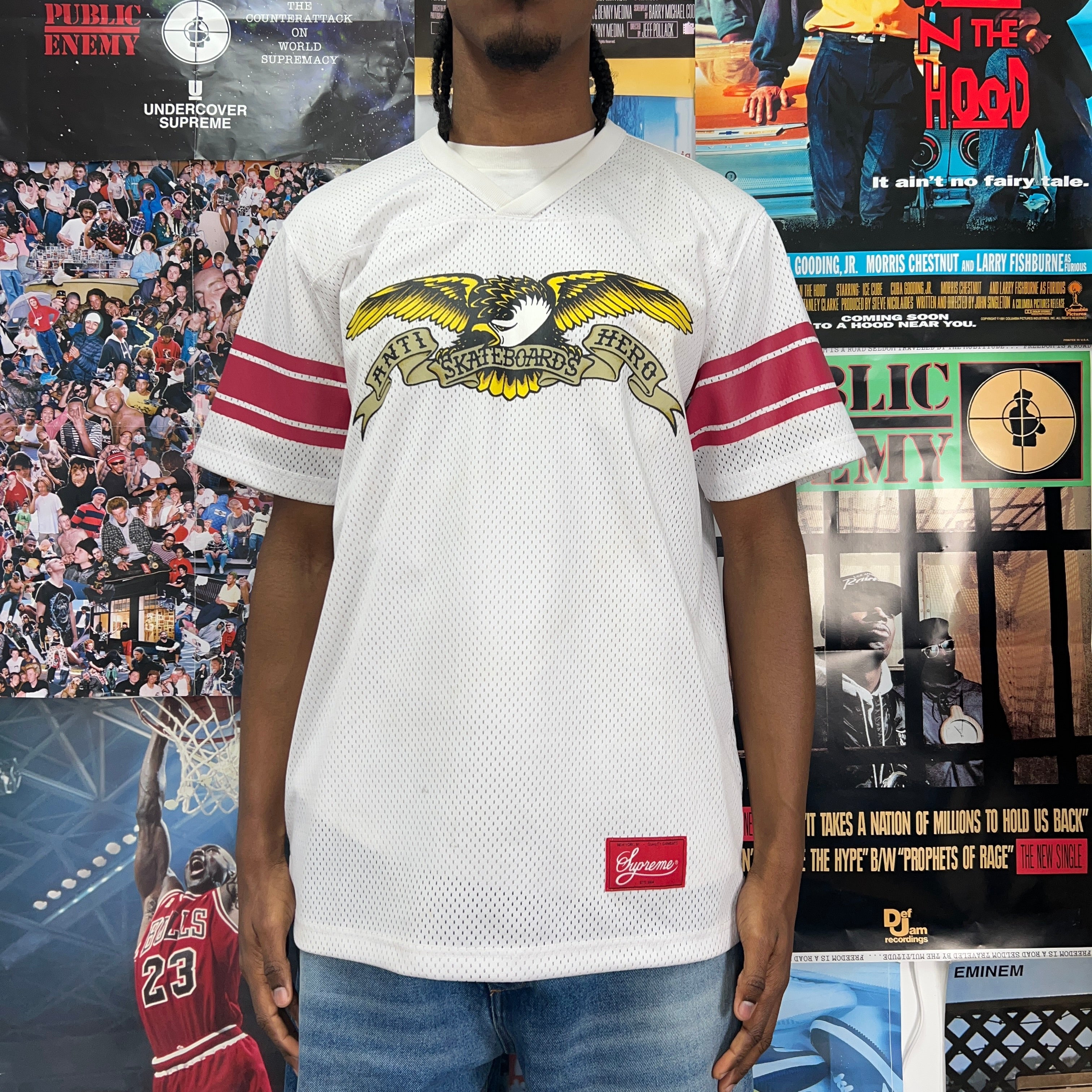 SUPREME ANTIHERO MESH FOOTBALL JERSEY – Bythepeace