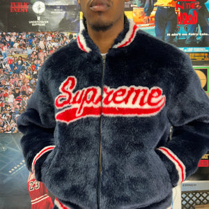 SUPREME FAUX FUR VARSITY JACKET – Bythepeace