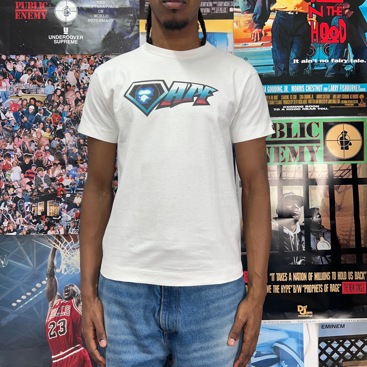 BAPE 90s SUPERMAN WHITE TEE